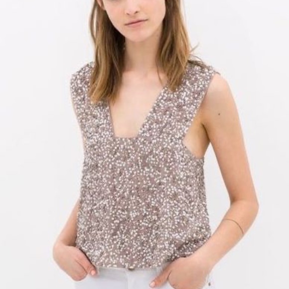 Zara basic beaded black tank - Picture 4 of 4